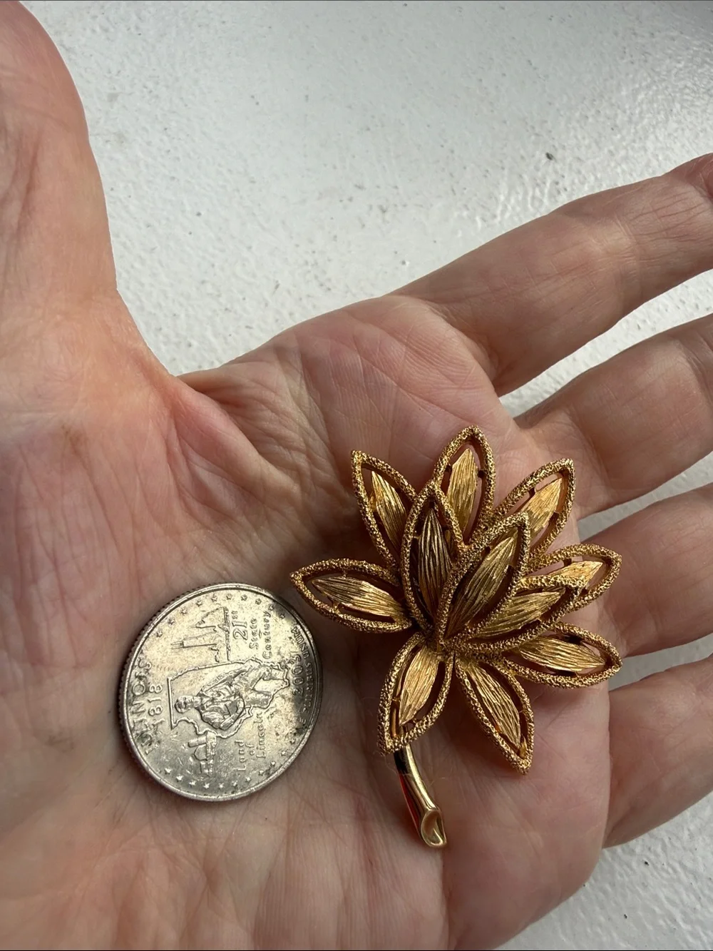 Avon Vintage Signed Circa 1971 “Precious Pretenders” Lotus Flower Brooch.